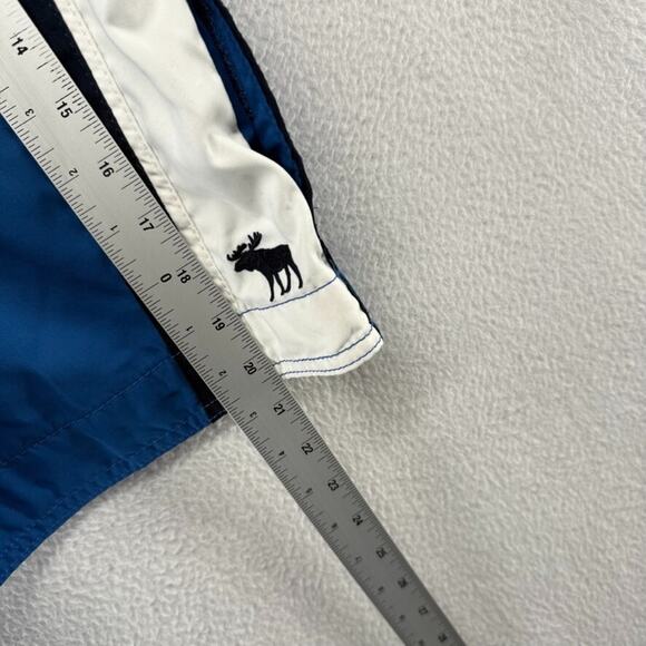 Vintage Abercrombie & Fitch Swim Trunks Men's 32 Blue Moose Logo Preppy Lined - Picture 5 of 9